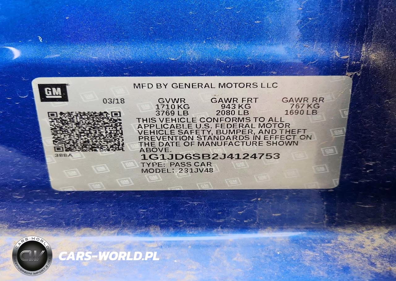 2018 Chevrolet Sonic Lt VIN:1G1JD6SB2J4124753 - 12