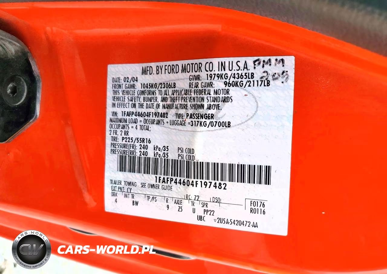 2004 Ford Mustang VIN:1FAFP44604F197482 - 12