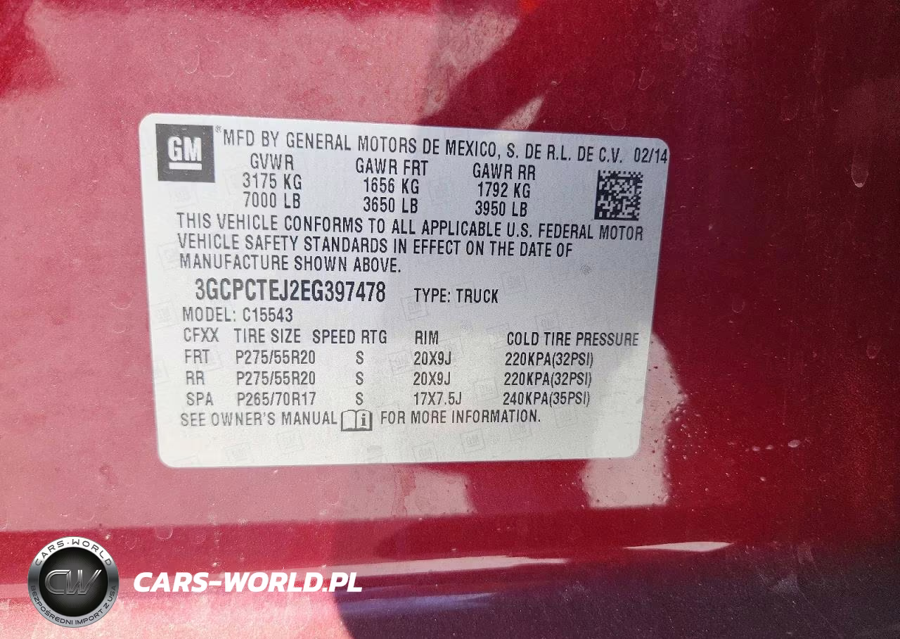 2014 Chevrolet Silverado C1500 High Country VIN:3GCPCTEJ2EG397478 - 12