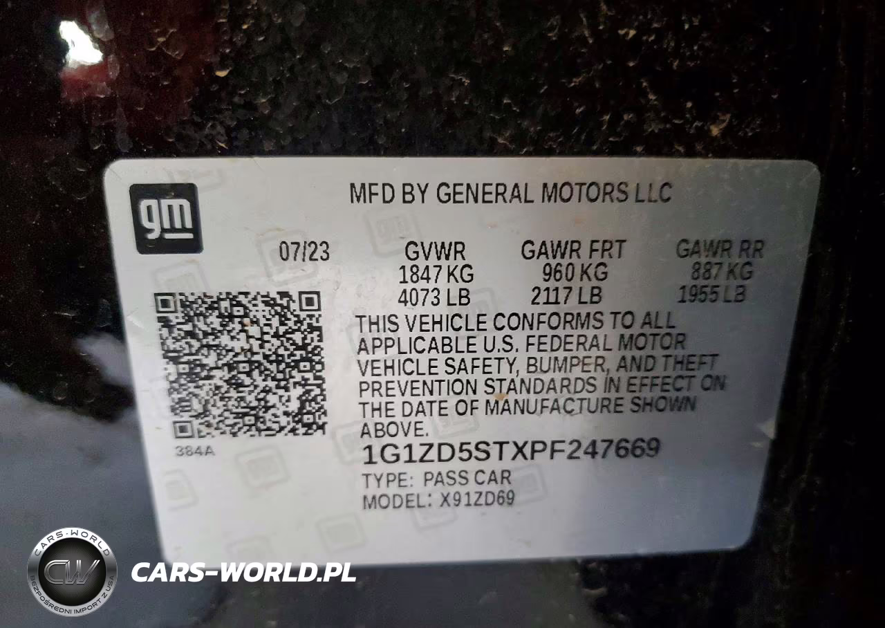 2023 Chevrolet Malibu Lt VIN:1G1ZD5STXPF247669 - 12