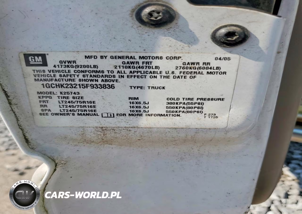 2005 Chevrolet Silverado K2500 Heavy Duty VIN:1GCHK23215F933836 - 12