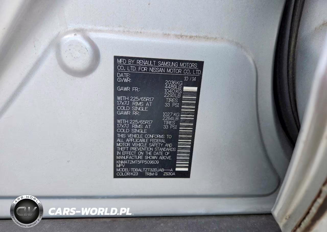 2015 Nissan Rogue Sv VIN:KNMAT2MT5FP509609 - 12