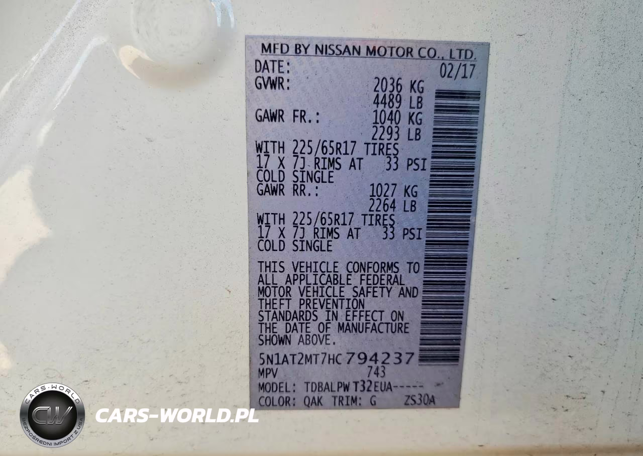 2017 Nissan Rogue S VIN:5N1AT2MT7HC794237 - 13
