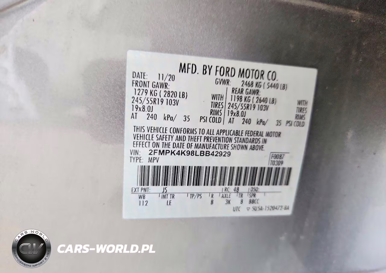 2020 Ford Edge Titanium VIN:2FMPK4K98LBB42929 - 12