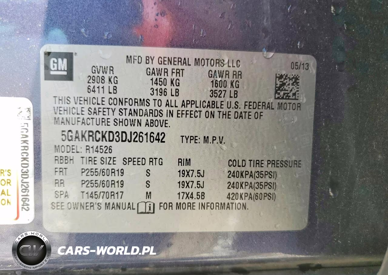 2013 Buick Enclave VIN:5GAKRCKD3DJ261642 - 13