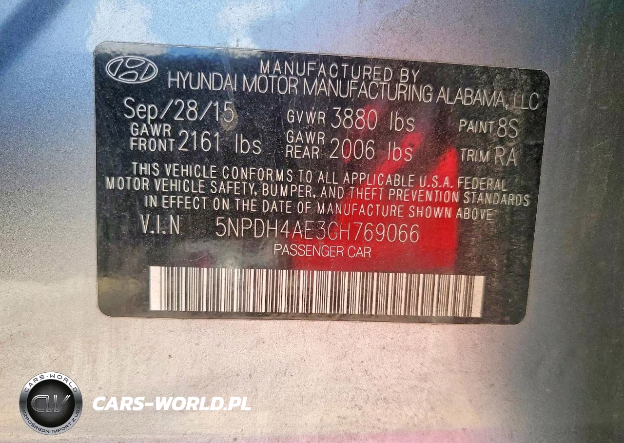 2016 Hyundai Elantra Se VIN:5NPDH4AE3GH769066 - 12