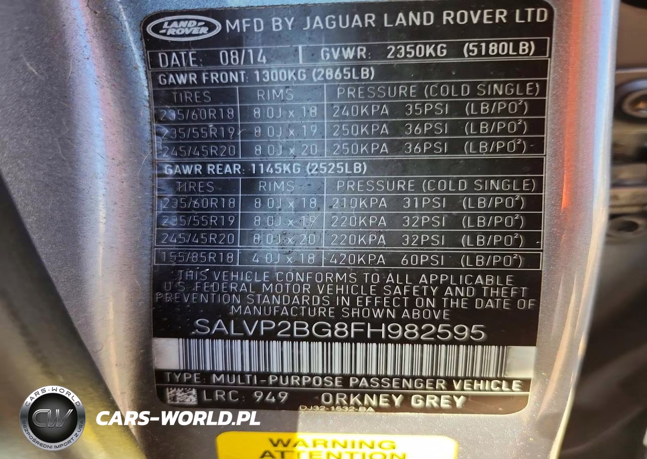 2015 Land Rover Range Rover Evoque Pure Plus VIN:SALVP2BG8FH982595 - 12