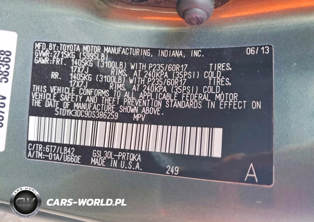 2013 Toyota Sienna Xle 8-Passenger VIN:5TDYK3DC9DS386259 - 13