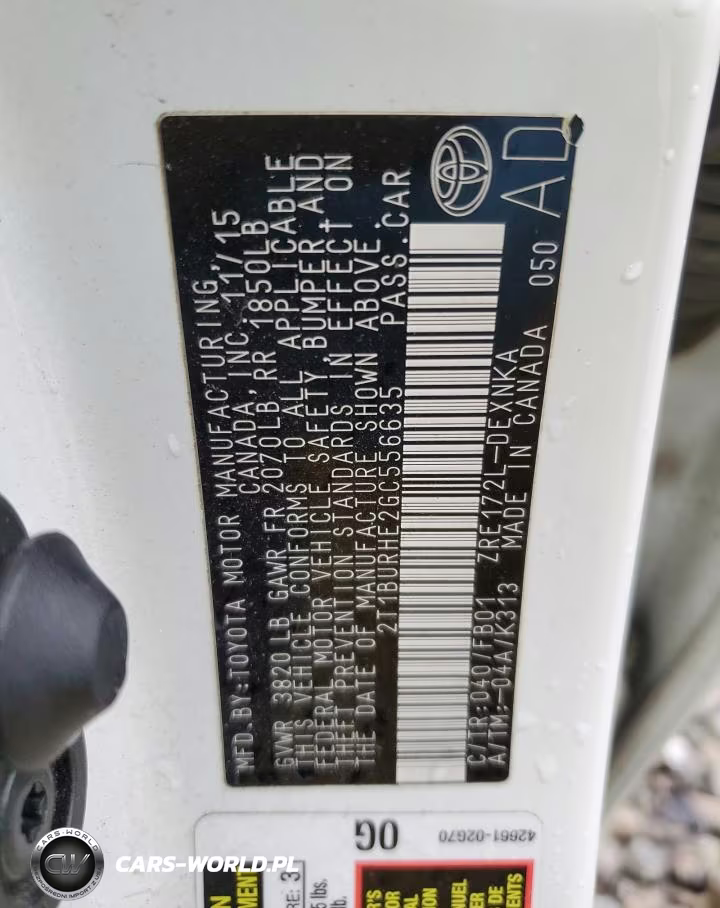 2016 Toyota Corolla L VIN:2T1BURHE2GC556635 - 12