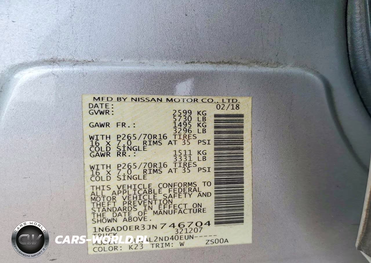2018 Nissan Frontier Sv VIN:1N6AD0ER3JN746704 - 12