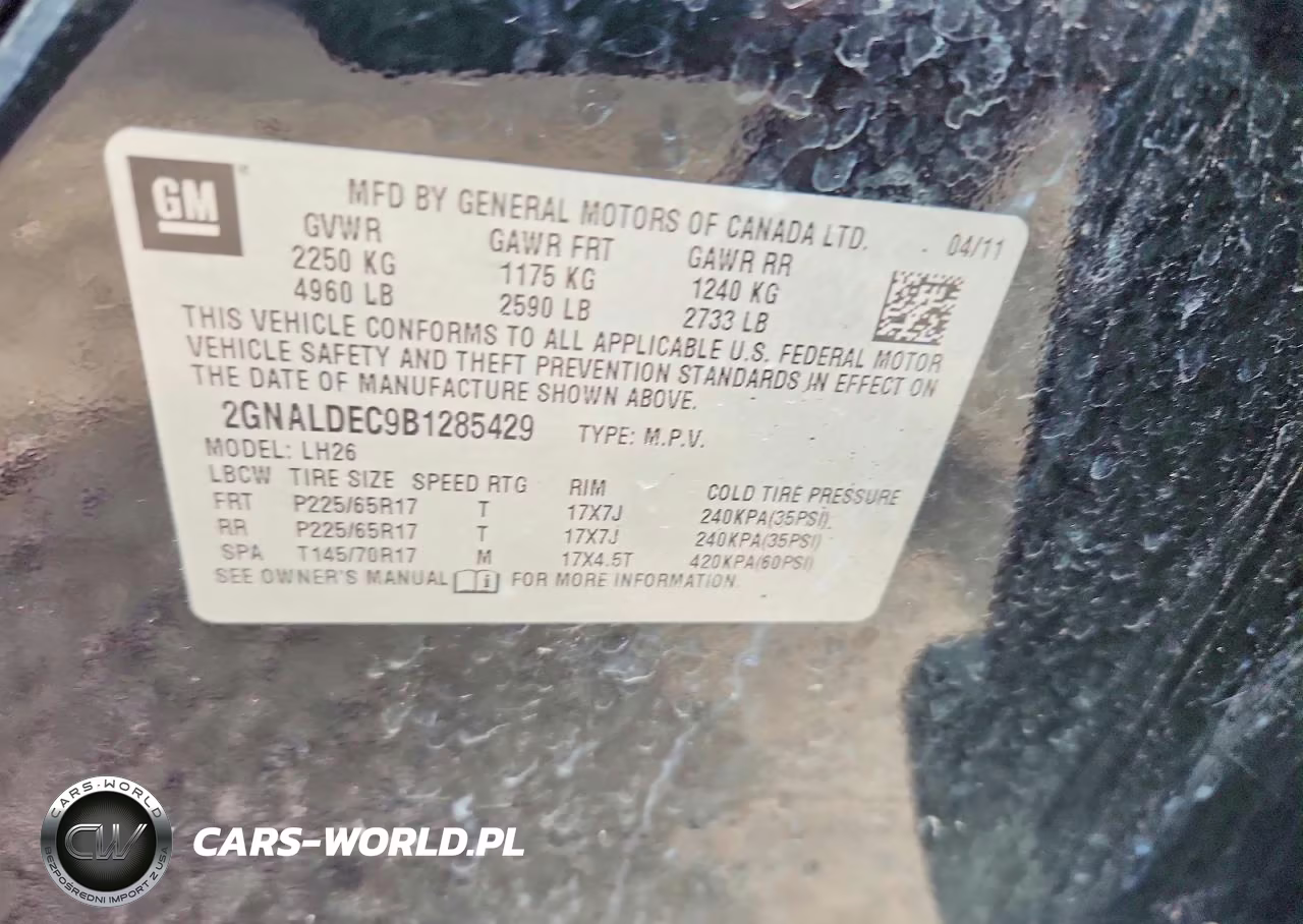 2011 Chevrolet Equinox Lt VIN:2GNALDEC9B1285429 - 12