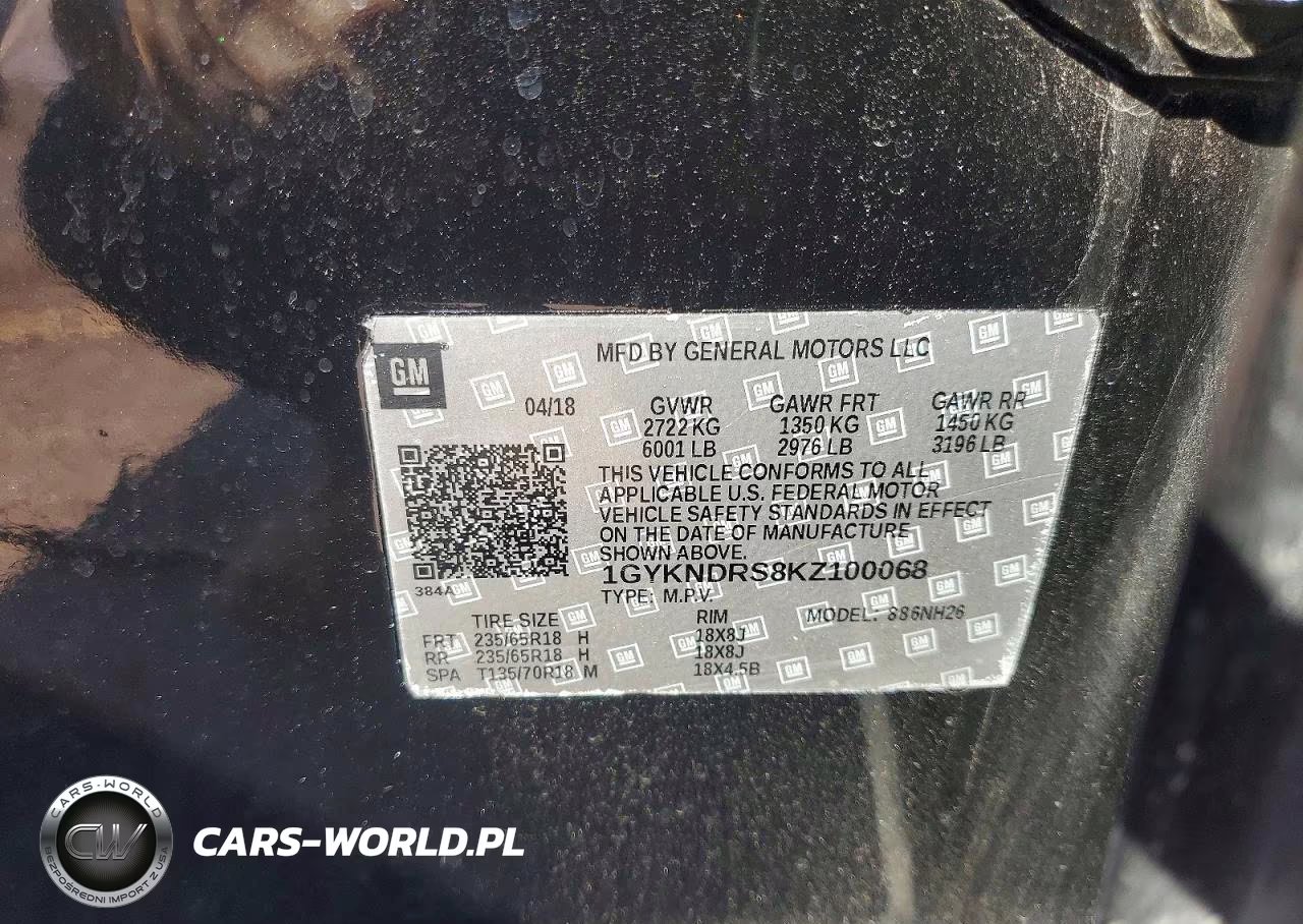 2019 Cadillac Xt5 Luxury VIN:1GYKNDRS8KZ100068 - 13