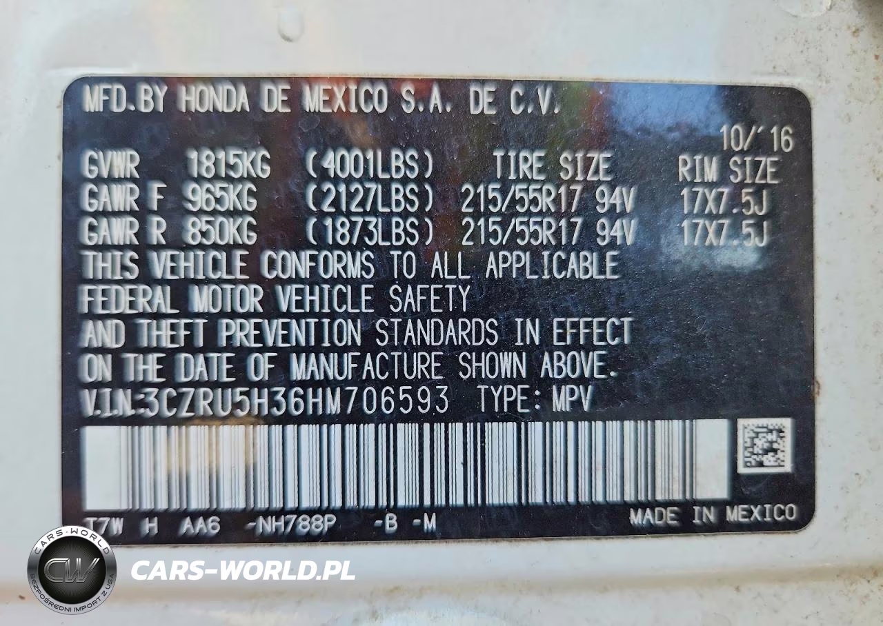 2017 Honda Hr-V Lx VIN:3CZRU5H36HM706593 - 13