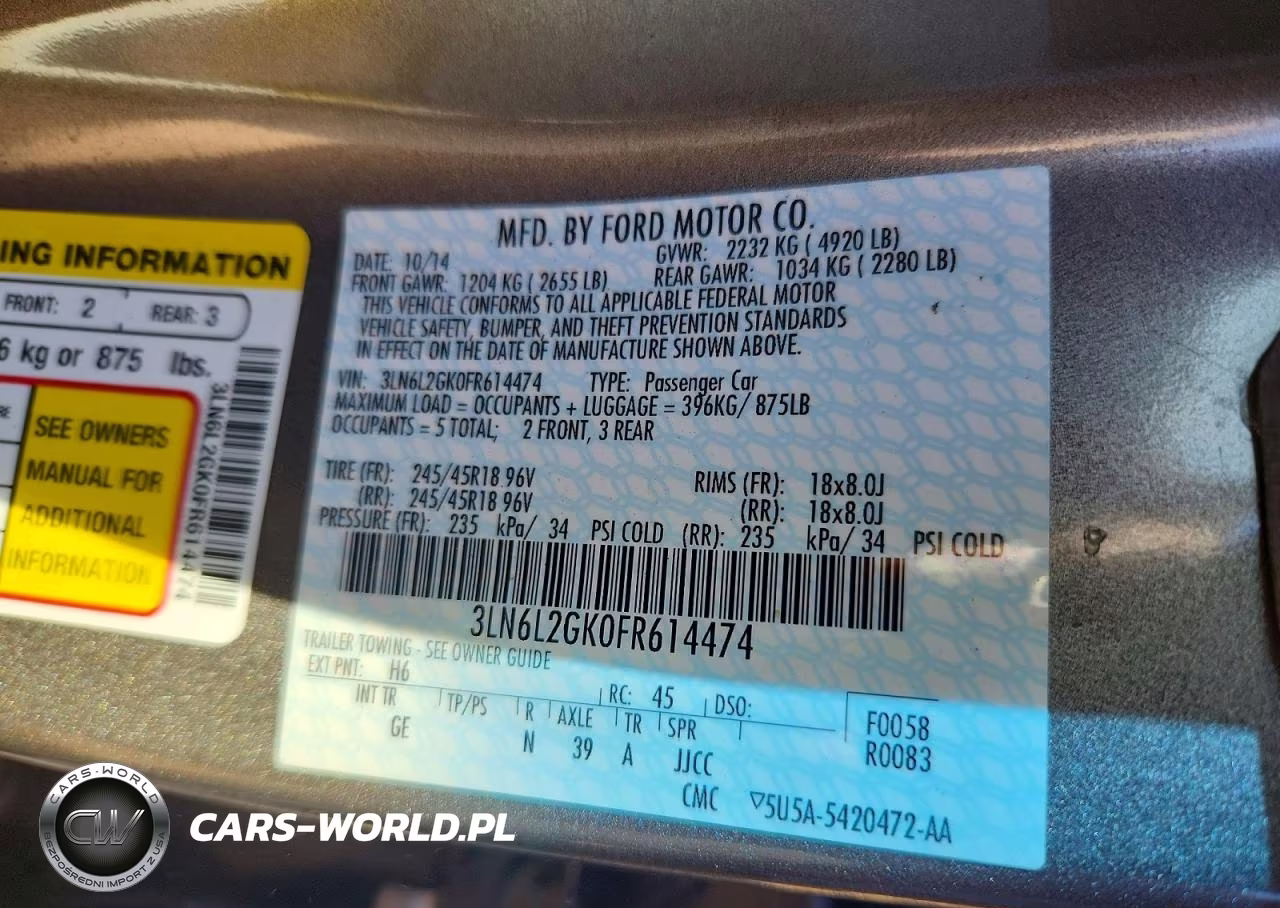 2015 Lincoln Mkz VIN:3LN6L2GK0FR614474 - 12