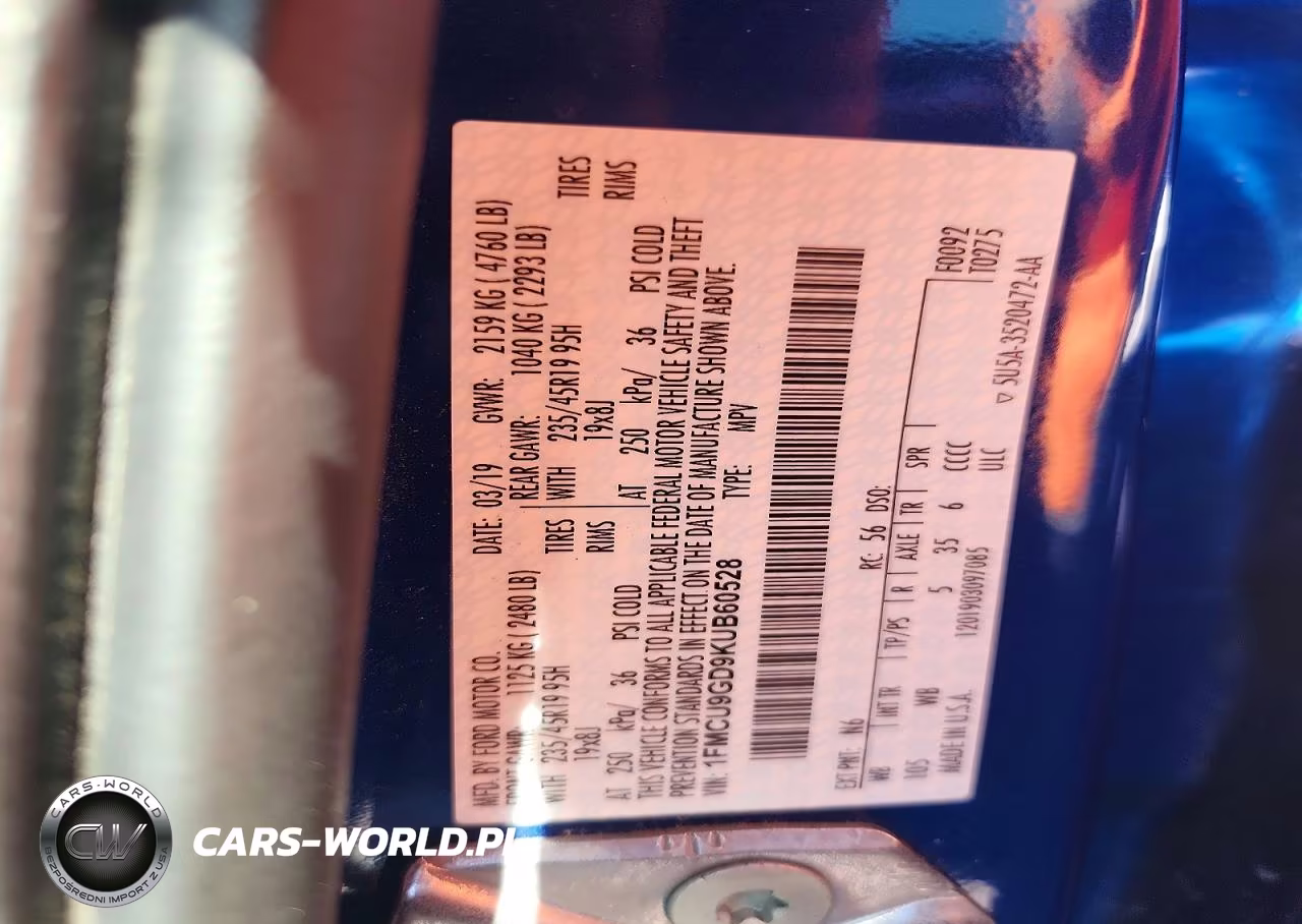 2019 Ford Escape Se VIN:1FMCU9GD9KUB60528 - 12