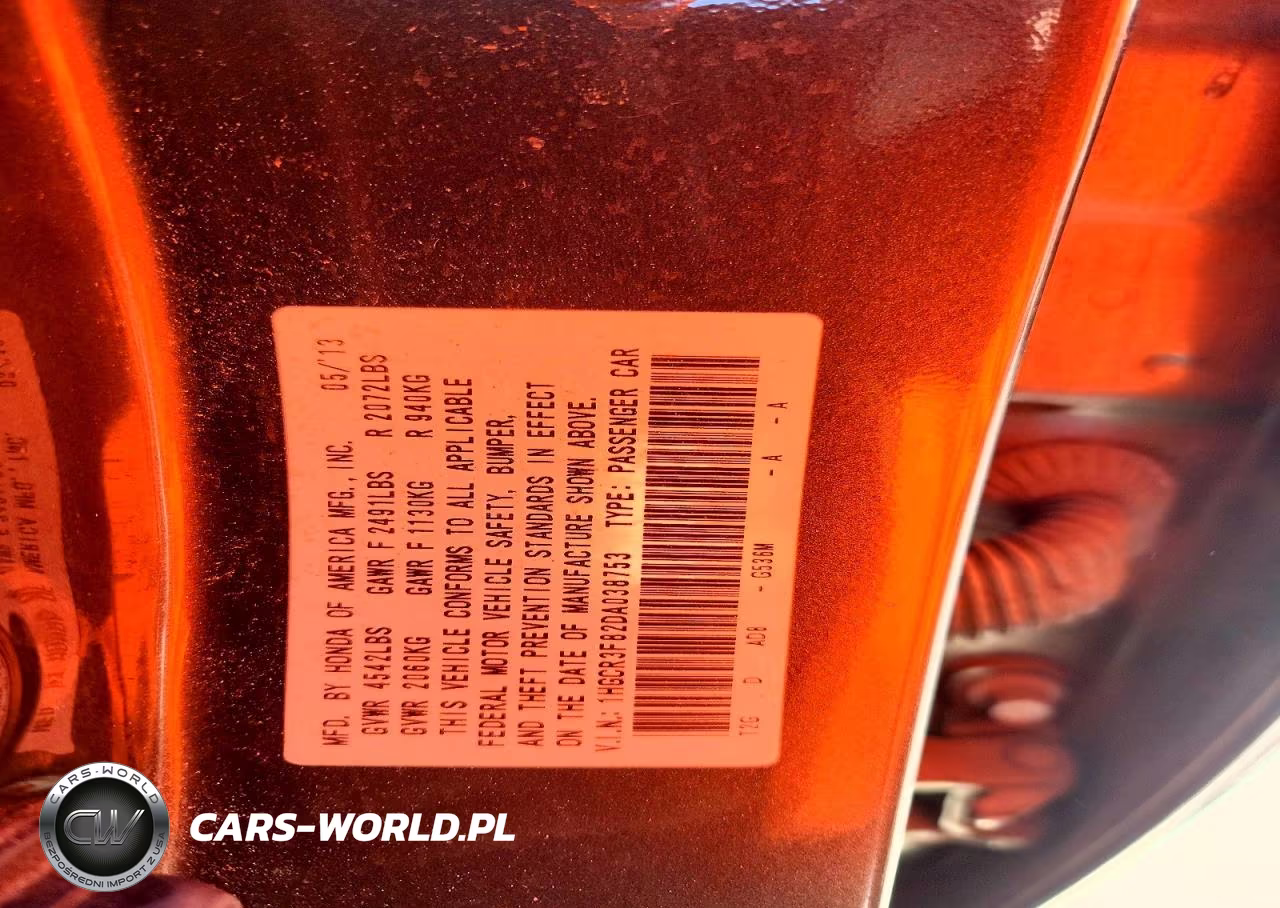 2013 Honda Accord Exl VIN:1HGCR3F82DA038753 - 12