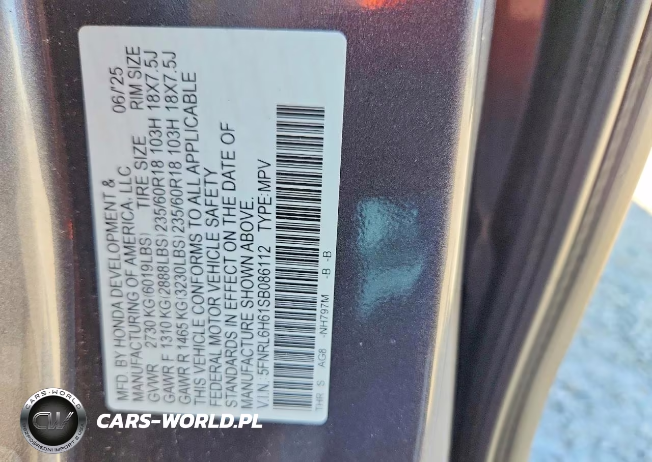 2025 Honda Odyssey Exl VIN:5FNRL6H61SB086112 - 13