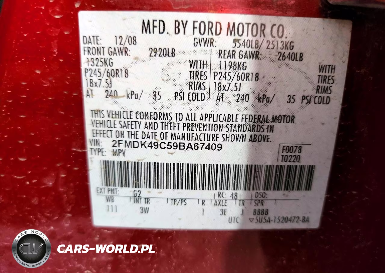 2009 Ford Edge Limited VIN:2FMDK49C59BA67409 - 14