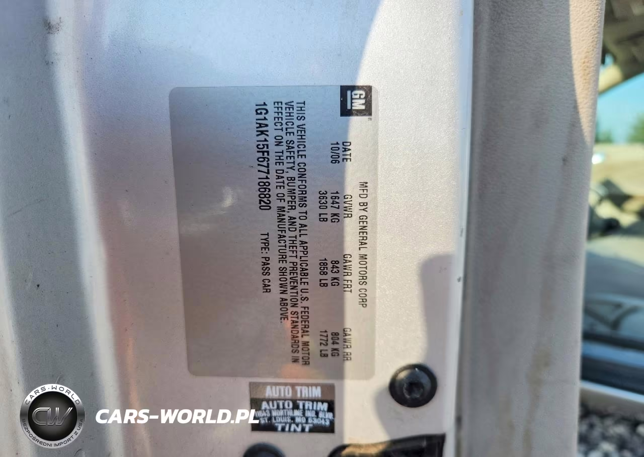 2007 Chevrolet Cobalt Ls VIN:1G1AK15F677186820 - 12