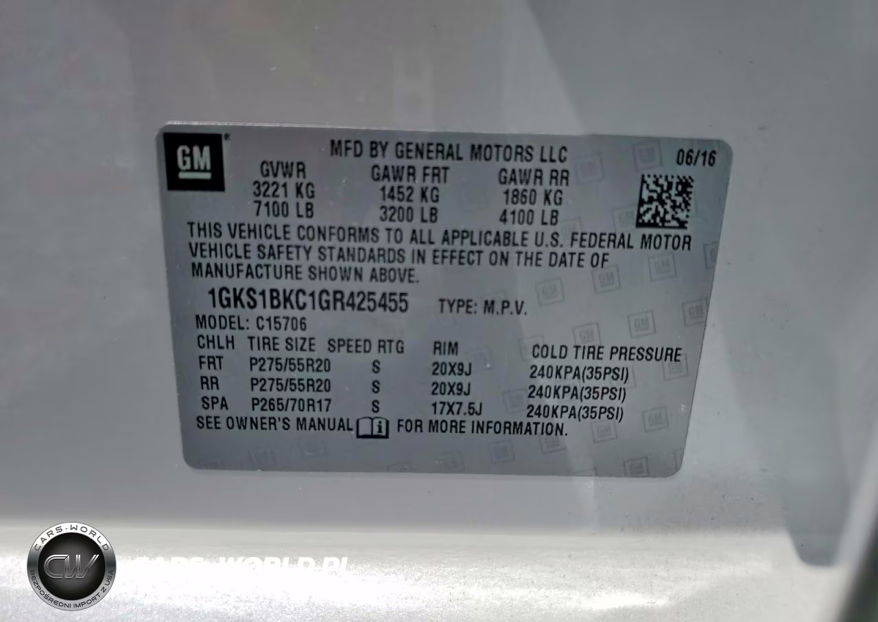 2016 GMC Yukon Slt VIN:1GKS1BKC1GR425455 - 12