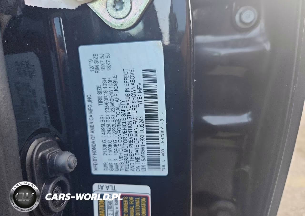 2020 Honda Cr-V Exl VIN:5J6RW1H8XLL002244 - 12