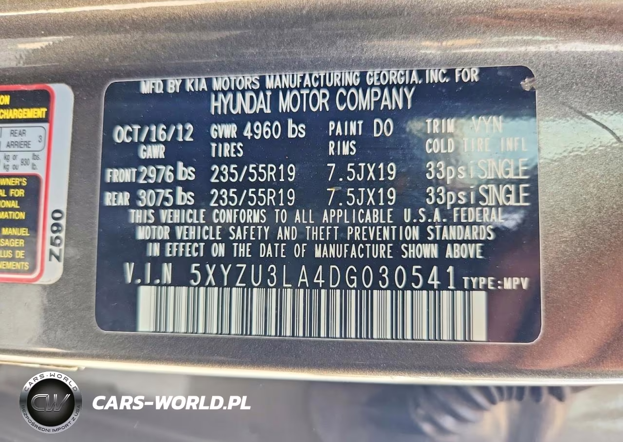 2013 Hyundai Santa Fe Sport 2.0T VIN:5XYZU3LA4DG030541 - 13
