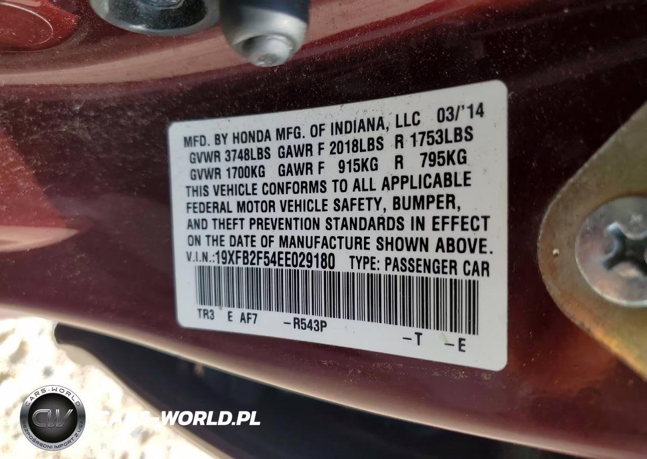 2014 Honda Civic Lx VIN:19XFB2F54EE029180 - 13