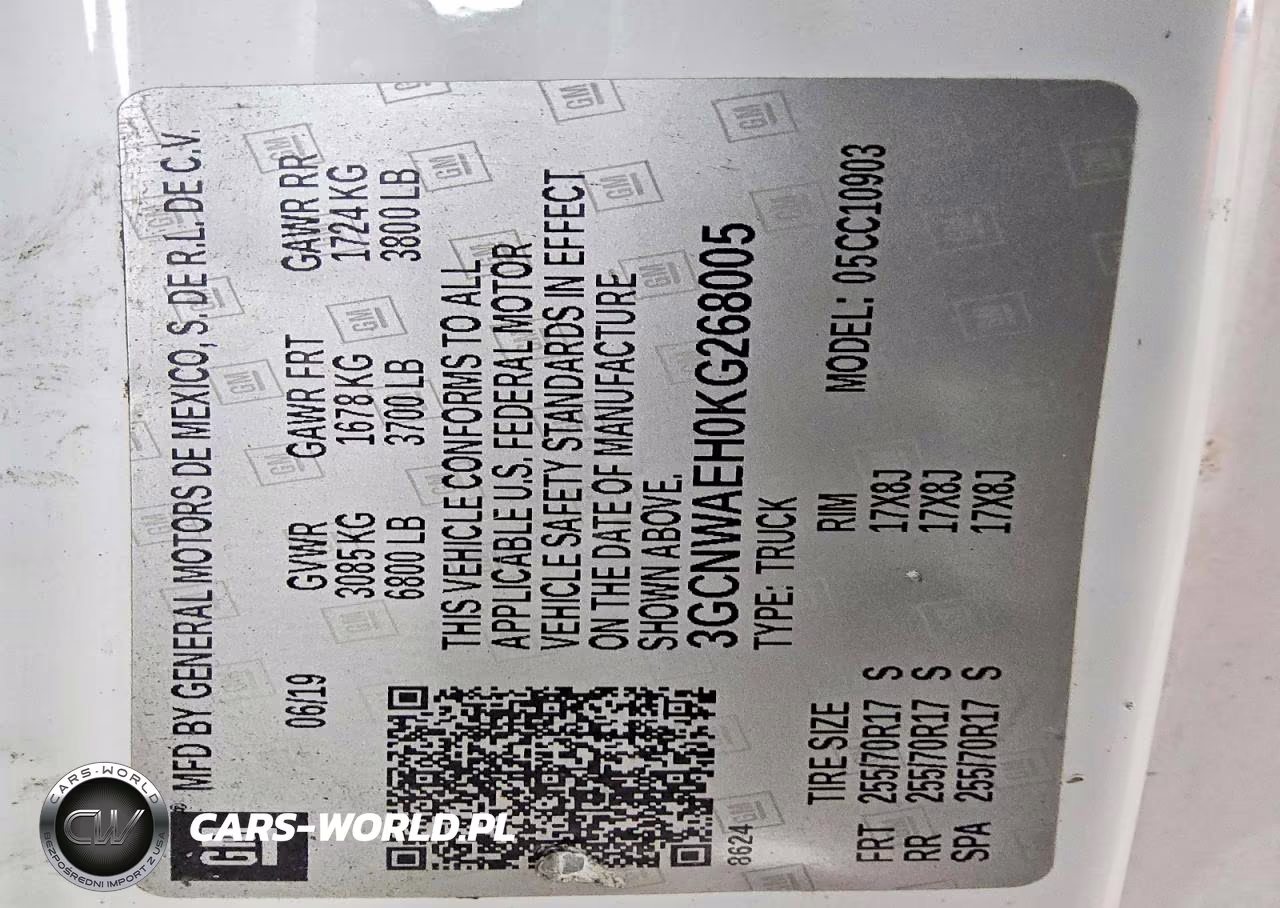 2019 Chevrolet Silverado C1500 VIN:3GCNWAEH0KG268005 - 12