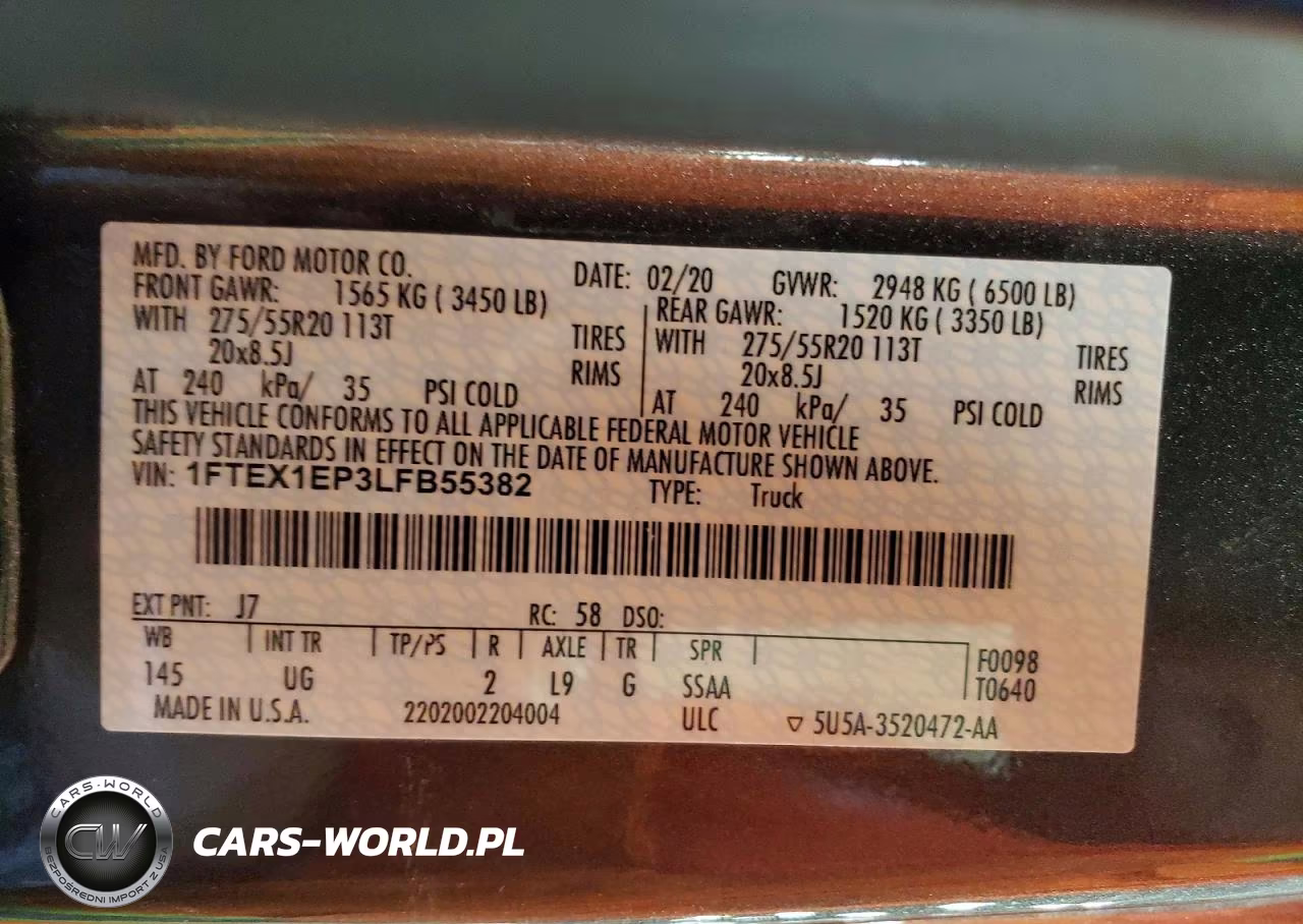 2020 Ford F150 Super Cab VIN:1FTEX1EP3LFB55382 - 13