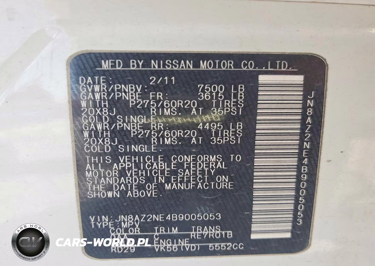 2011 Infiniti Qx56 Base VIN:JN8AZ2NE4B9005053 - 13