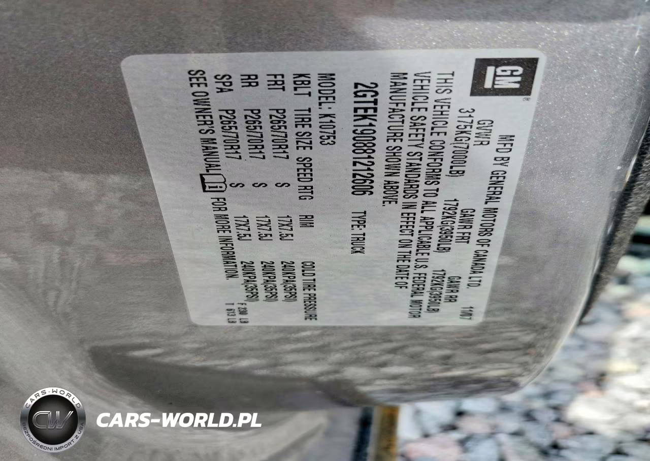 2008 GMC Sierra K1500 VIN:2GTEK190881212606 - 12