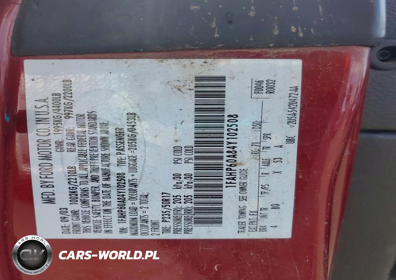2004 Ford Thunderbird VIN:1FAHP60A84Y102508 - 12