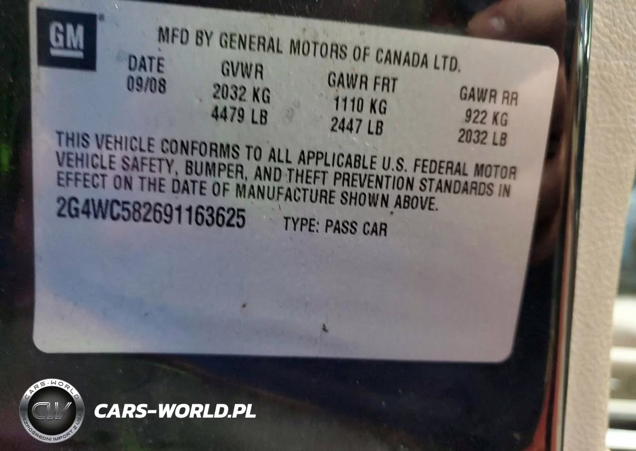 2009 Buick Lacrosse Cx VIN:2G4WC582691163625 - 12