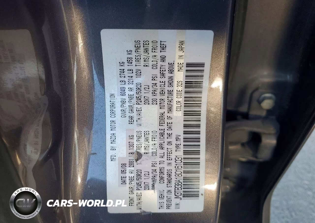 2008 Mazda Cx-9 VIN:JM3TB38A180161031 - 13