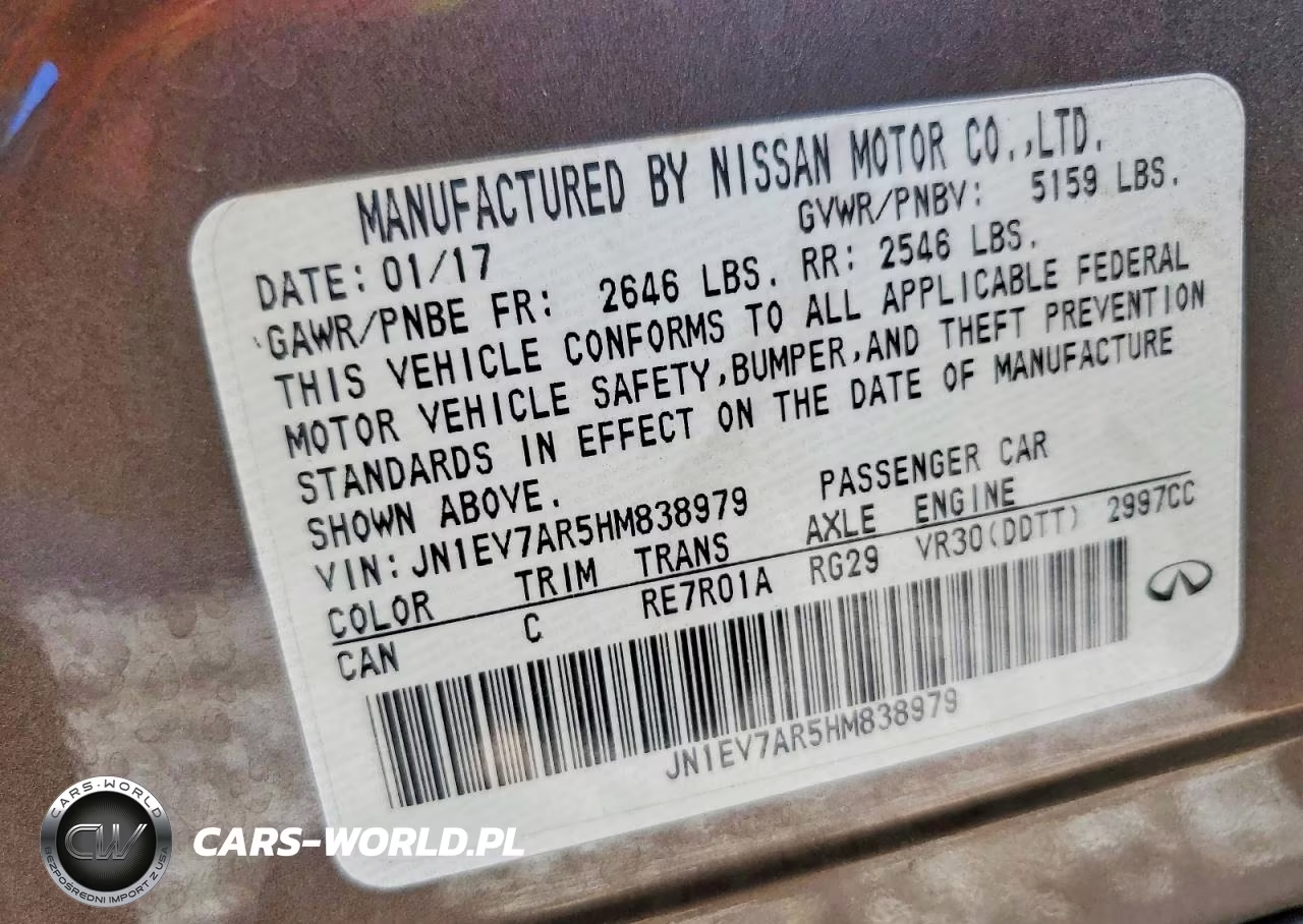 2017 Infiniti Q50 3.0T Signature Edition VIN:JN1EV7AR5HM838979 - 12