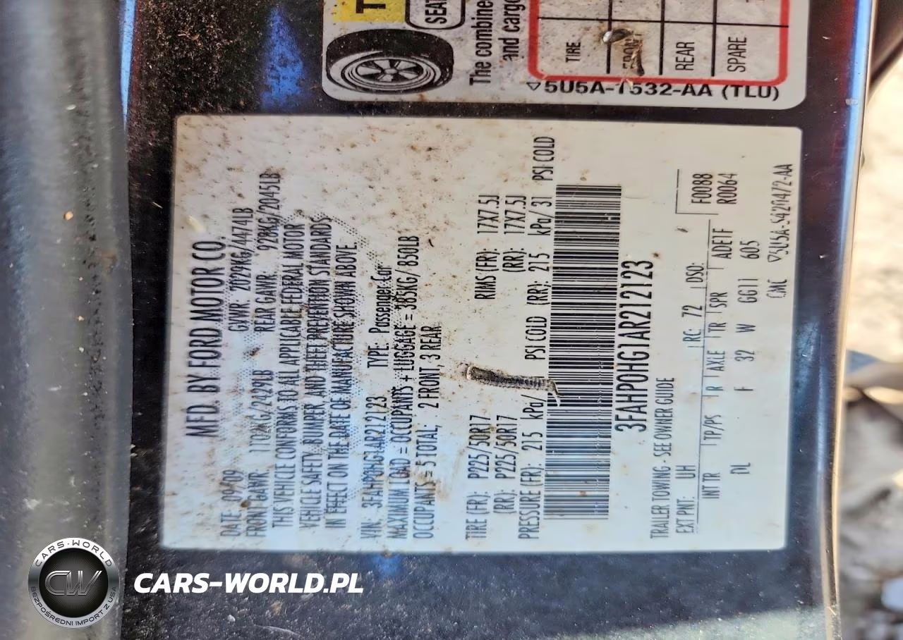 2010 Ford Fusion Se VIN:3FAHP0HG1AR212123 - 12