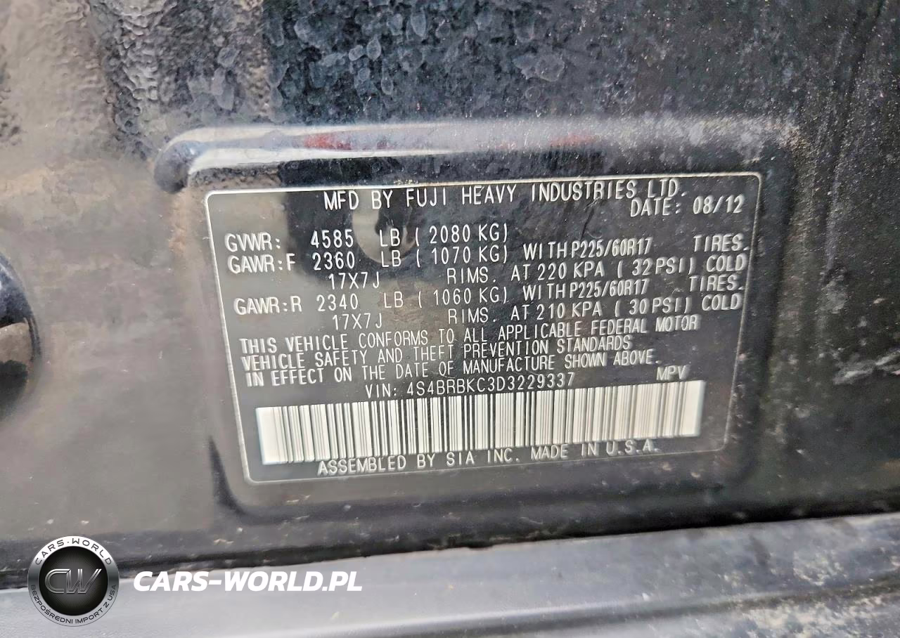 2013 Subaru Outback 2.5I Limited VIN:4S4BRBKC3D3229337 - 13