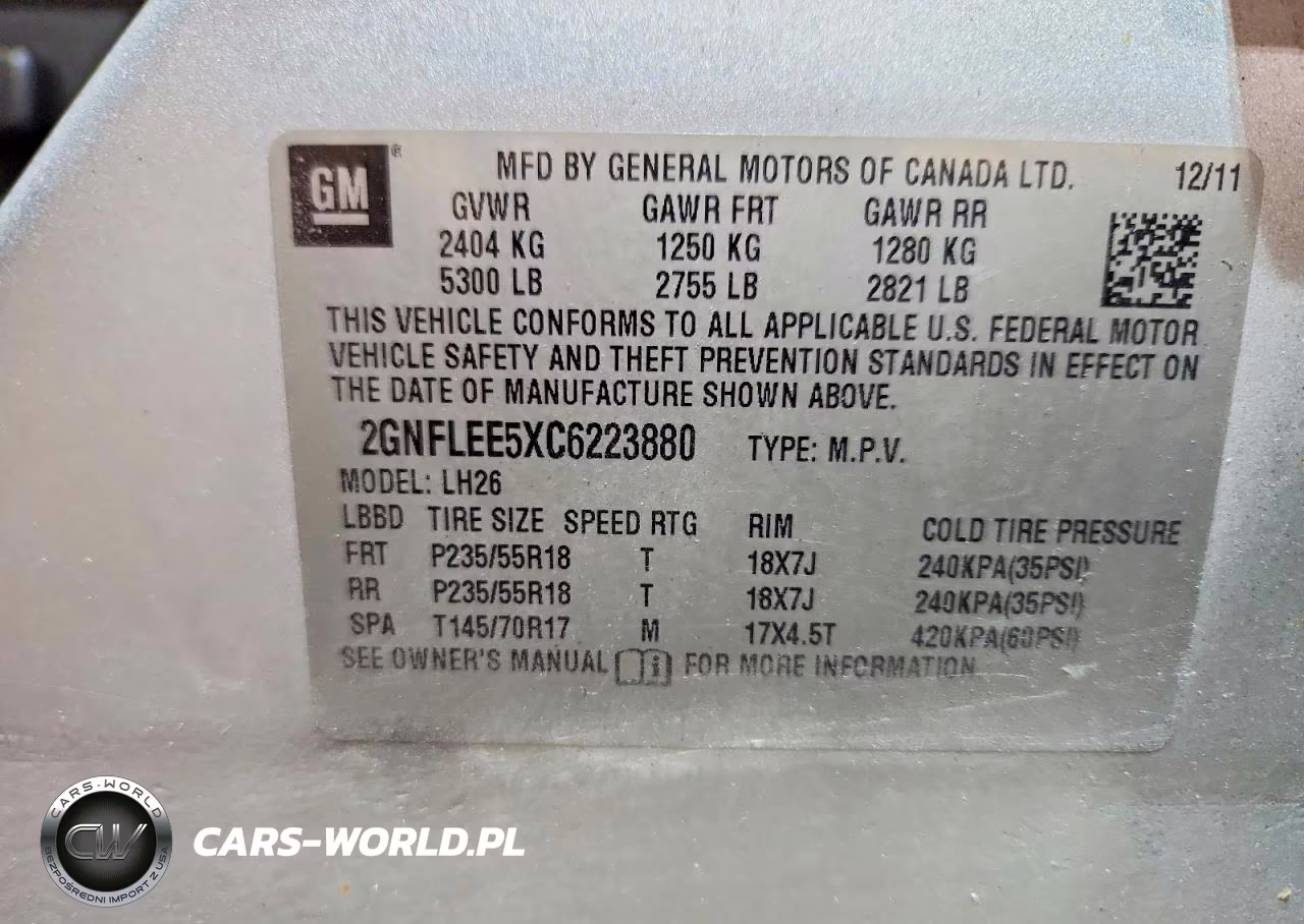 2012 Chevrolet Equinox Lt VIN:2GNFLEE5XC6223880 - 13