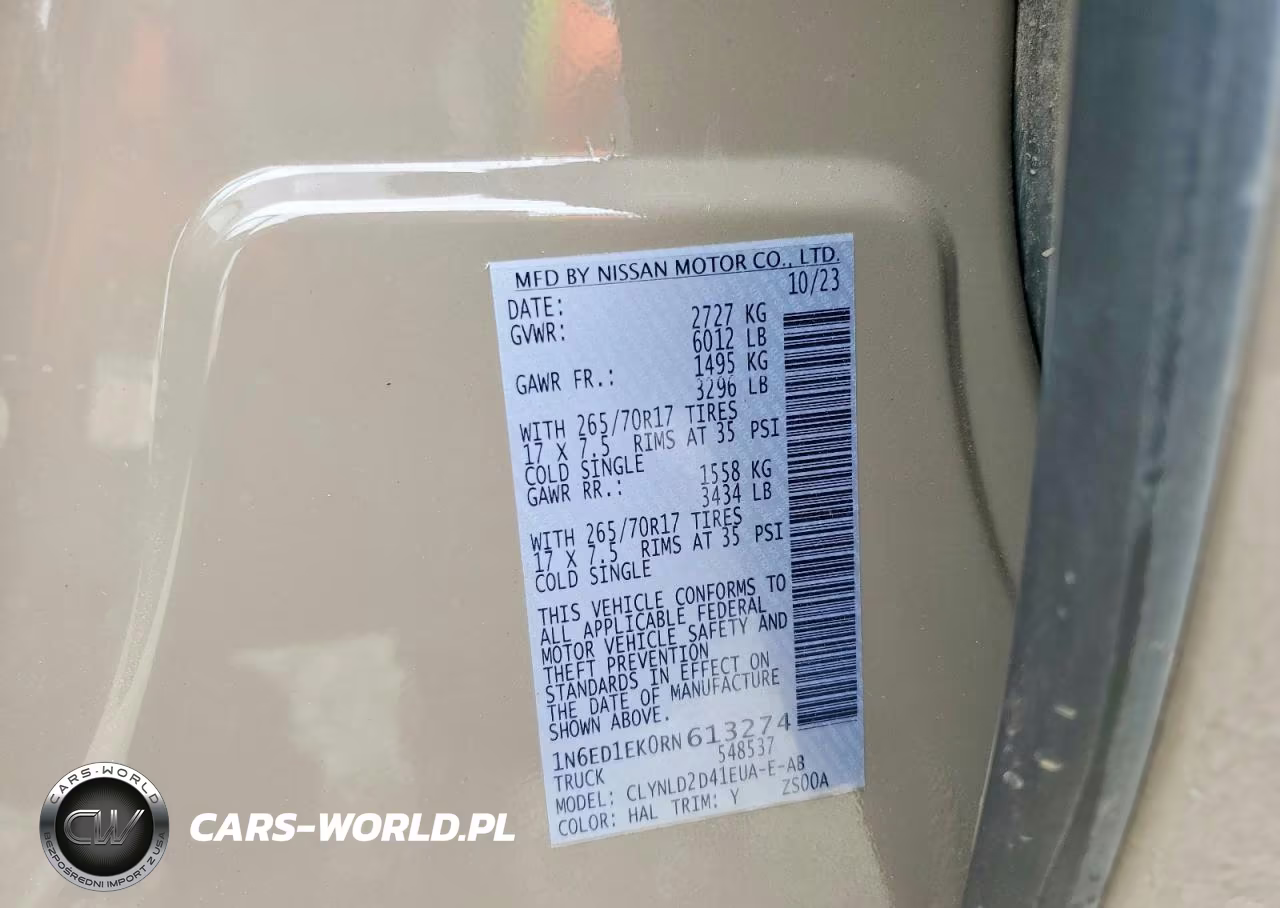 2024 Nissan Frontier Pro-4X VIN:1N6ED1EK0RN613274 - 12