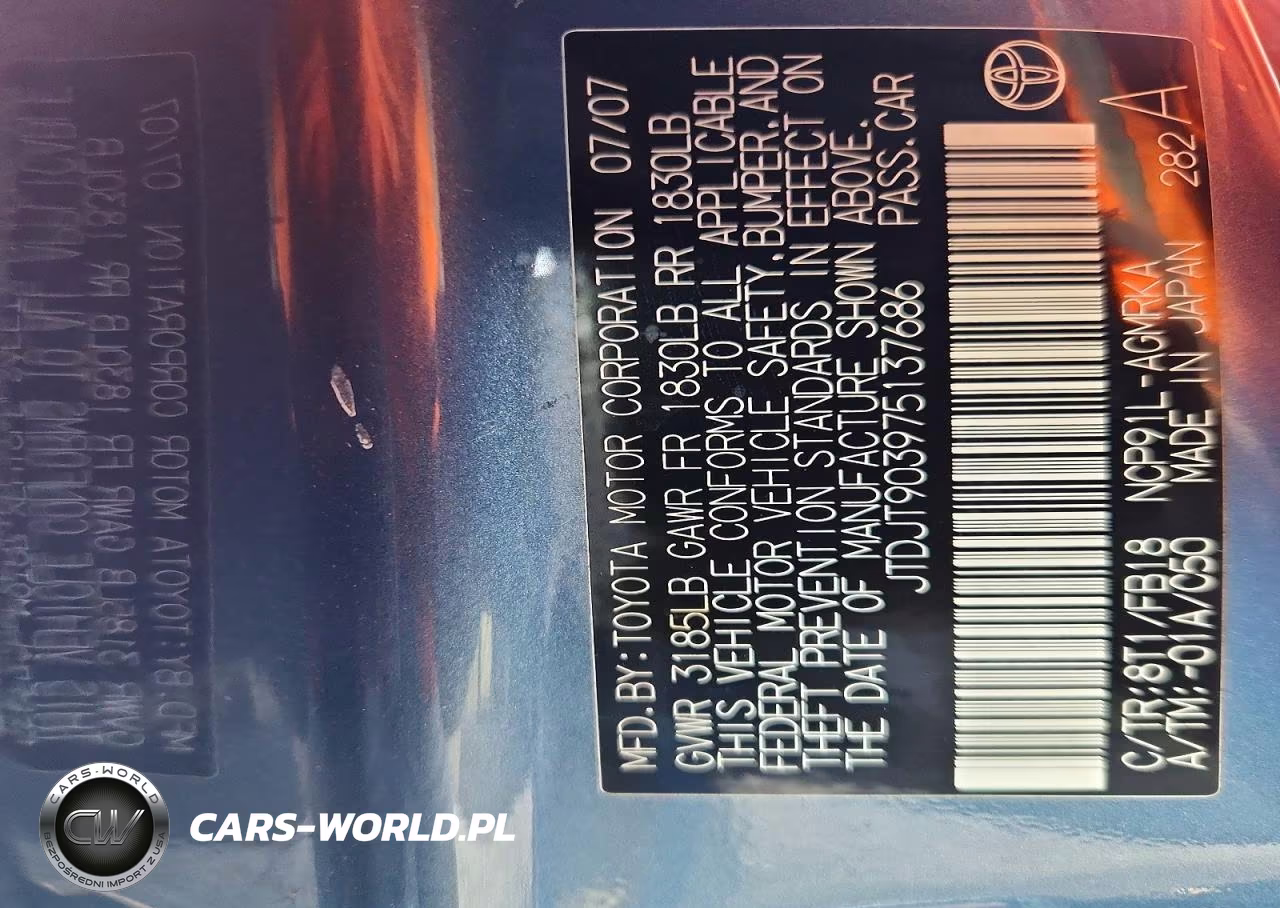 2007 Toyota Yaris Base VIN:JTDJT903975137686 - 12