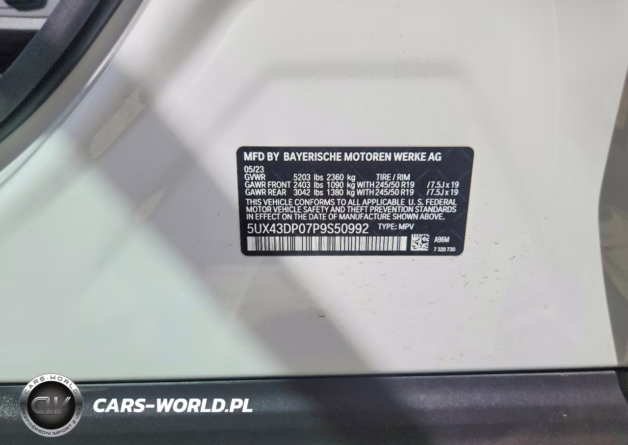 2023 BMW X3 Sdrive30I VIN:5UX43DP07P9S50992 - 13