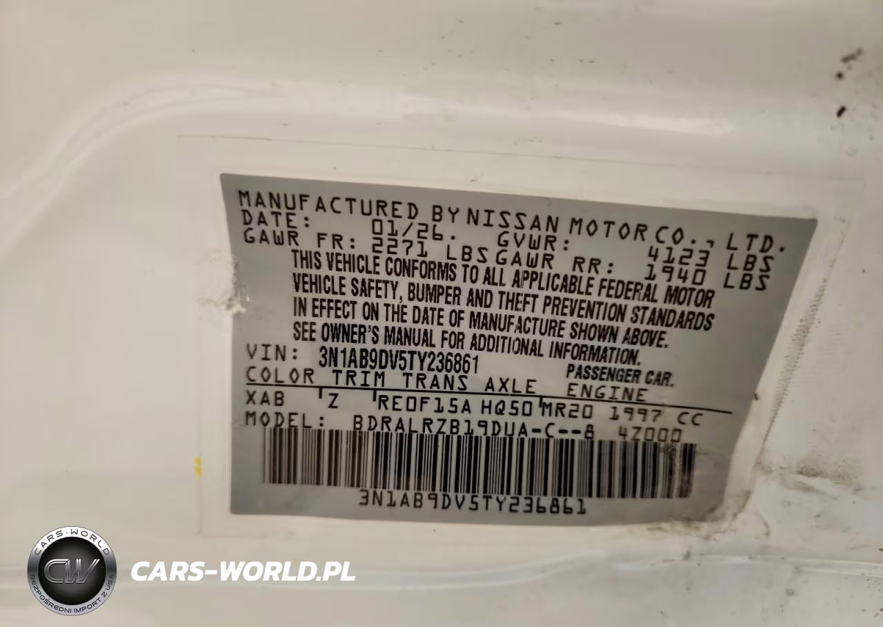 2026 Nissan Sentra Sr VIN:3N1AB9DV5TY236861 - 13