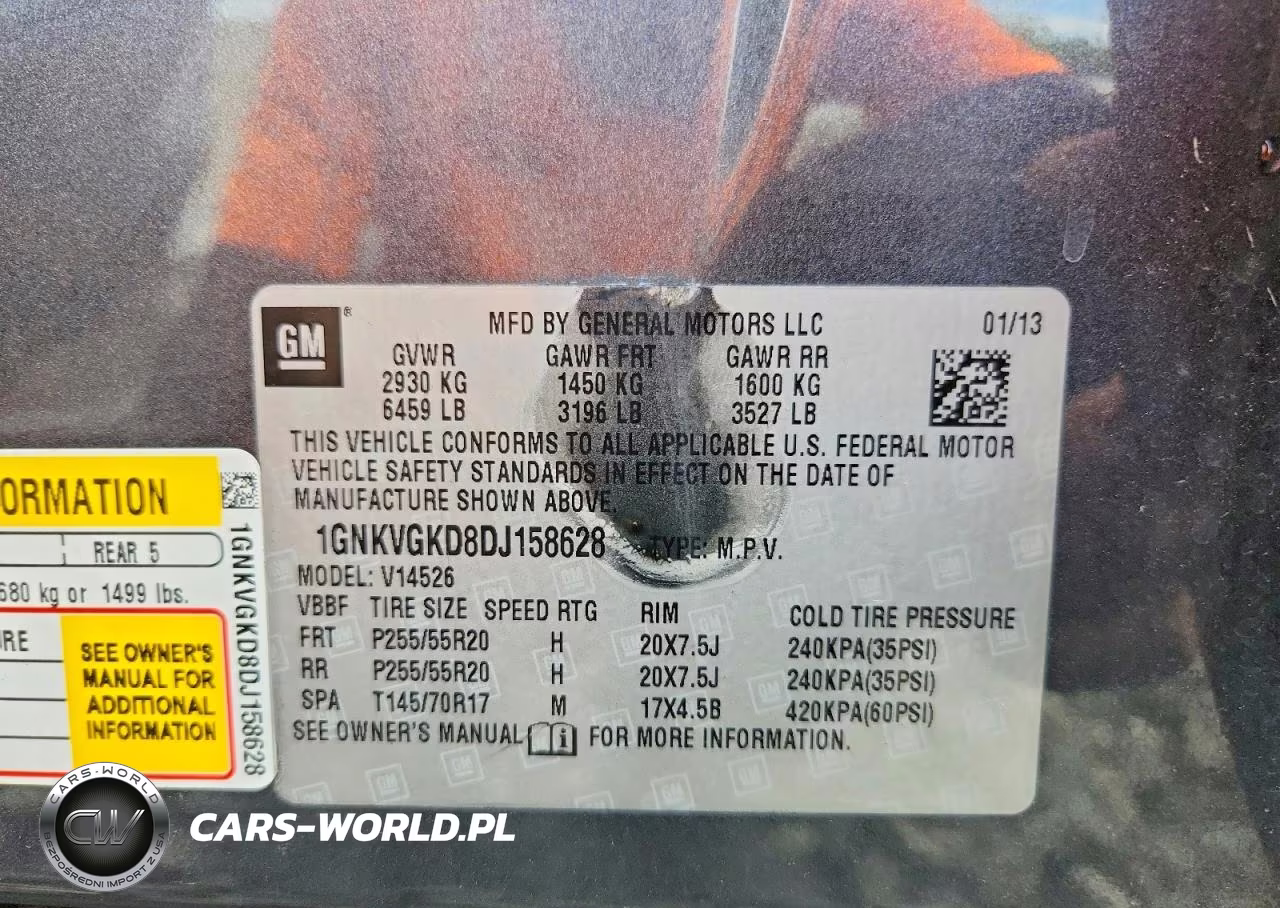 2013 Chevrolet Traverse Lt VIN:1GNKVGKD8DJ158628 - 12