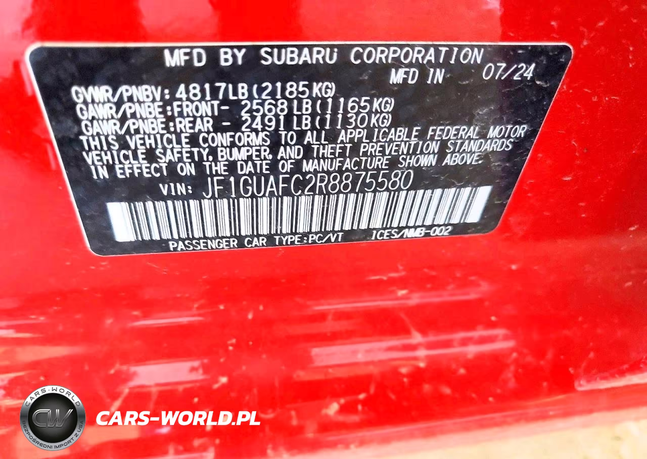 2024 Subaru Impreza Sport VIN:JF1GUAFC2R8875580 - 12