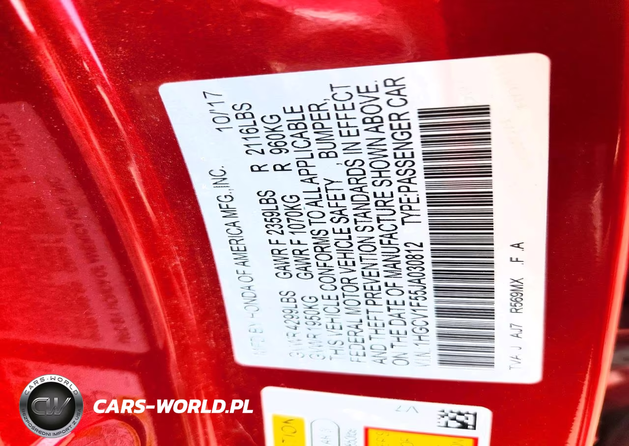2018 Honda Accord Exl VIN:1HGCV1F55JA030812 - 12