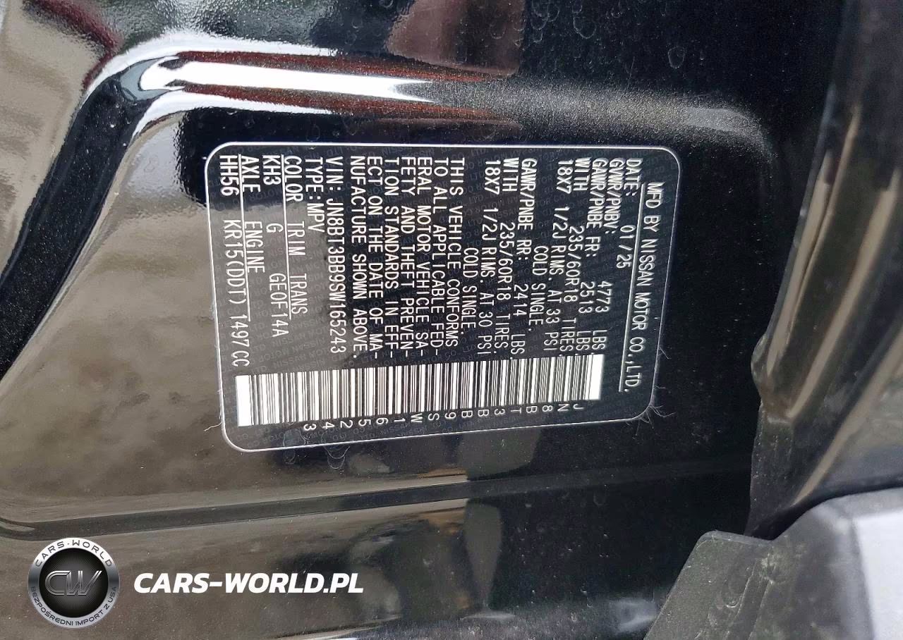 2025 Nissan Rogue Sv VIN:JN8BT3BB9SW165243 - 12