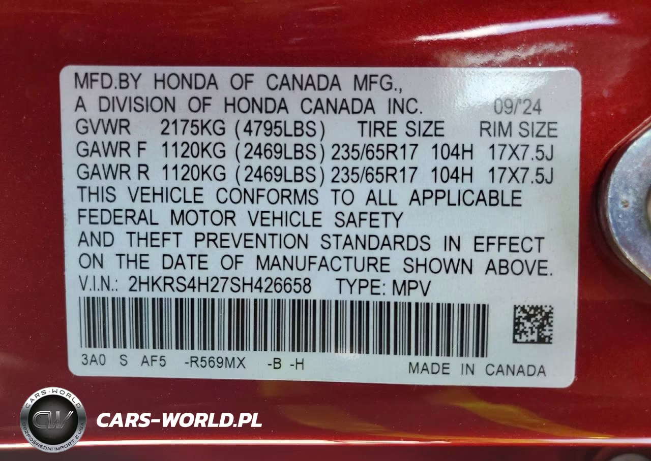 2025 Honda Cr-V Lx VIN:2HKRS4H27SH426658 - 13