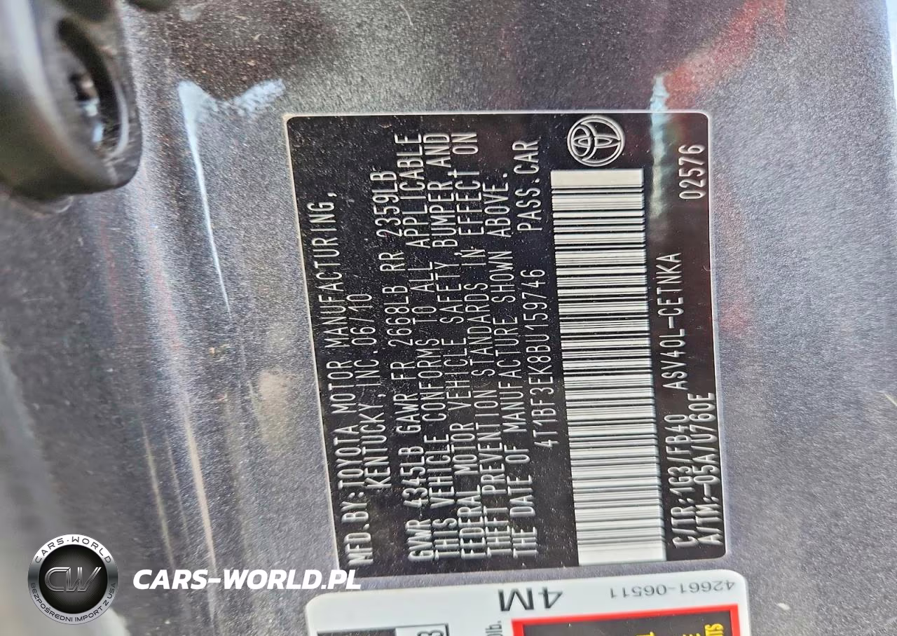 2011 Toyota Camry Le VIN:4T1BF3EK8BU159746 - 12