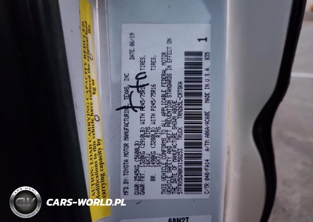 2019 Toyota Tacoma Sr VIN:5TFRX5GN0KX158253 - 12