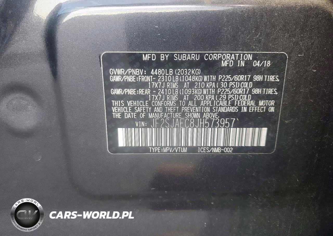 2018 Subaru Forester 2.5I Premium VIN:JF2SJAEC8JH573957 - 13